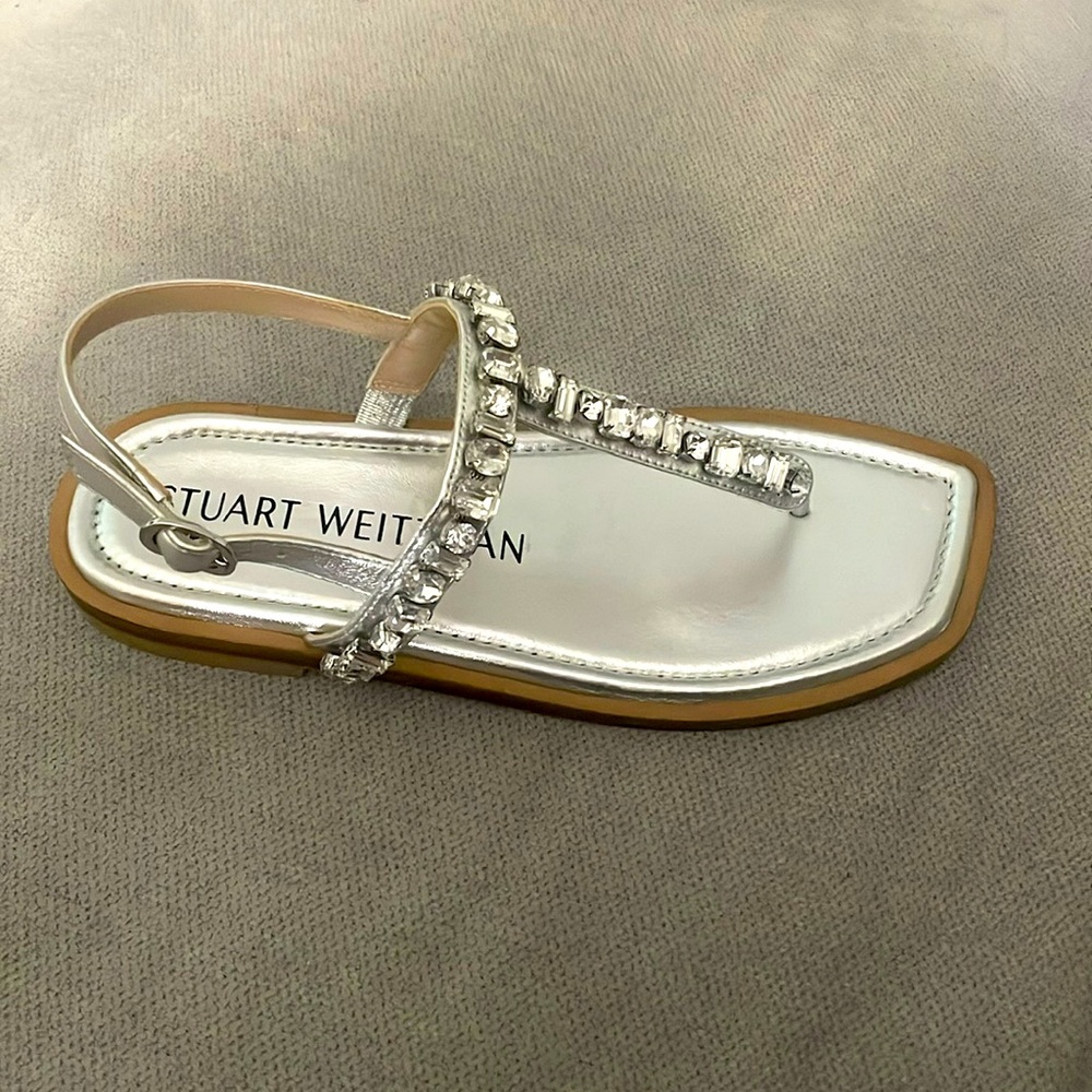 Stuart Weitzman Jaide Gem Sandal, Color Silver/Cr… - image 1